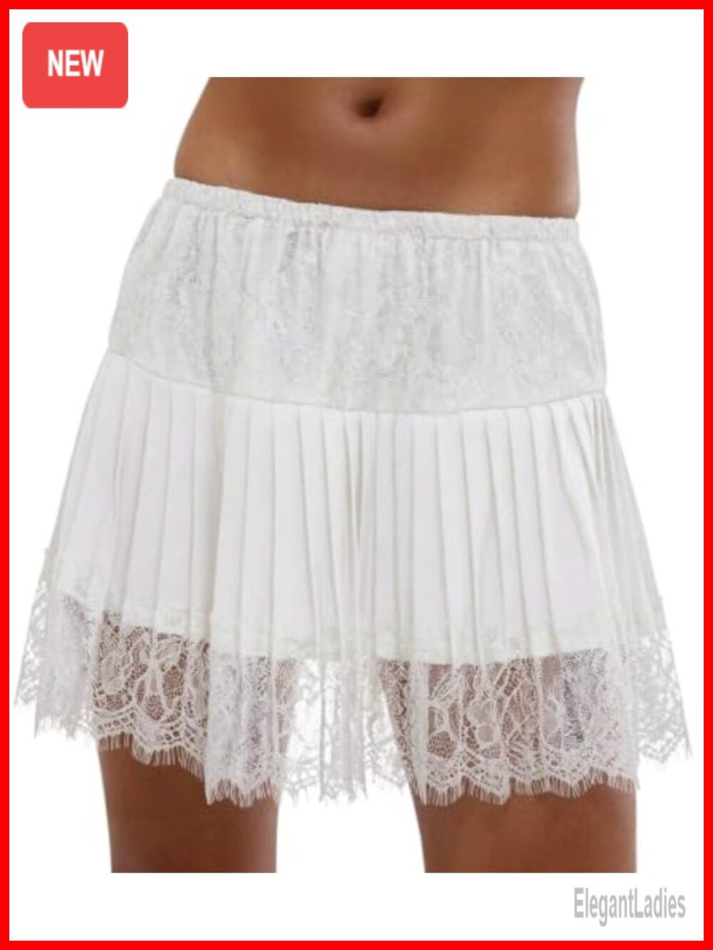 Lace Half Slip Mini Skirt Ruffle Layered Flowy A-Line Underskirt